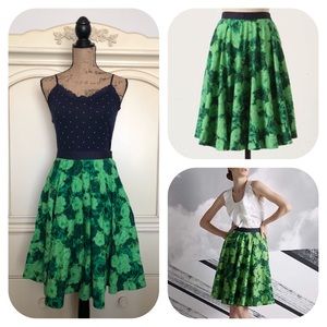 Vintage Anthropologie Edme & Esyllte Green Thumb Skirt